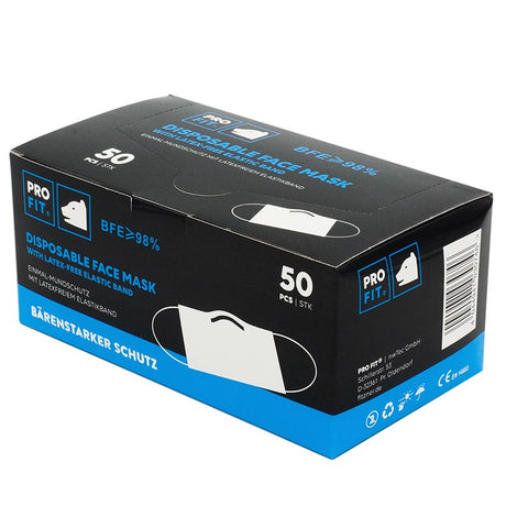 OP Mundschutz EN 14683 Typ II blau, 3-lagig, (Box á 50 Stück)