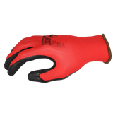 Pro-Fit® Latex Handschuh, "Super", rot/schwarz, Strickbund