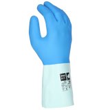 Pro-Fit® Latex Chemikalienschutzhandschuhe "Super Blue", blau, geraut