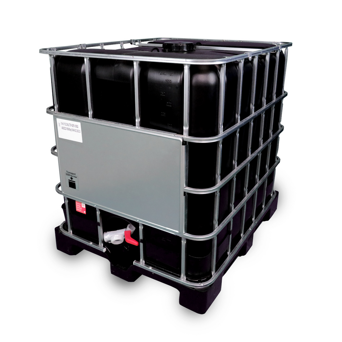 1000 L IBC Container, Kunststoffpalette, gebraucht gereinigt, 150/50, schwarz, UN Zulassung