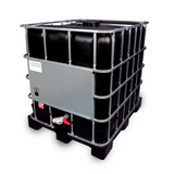 1000 L IBC Container, Kunststoffpalette, gebraucht gereinigt, 150/50, schwarz, UN Zulassung