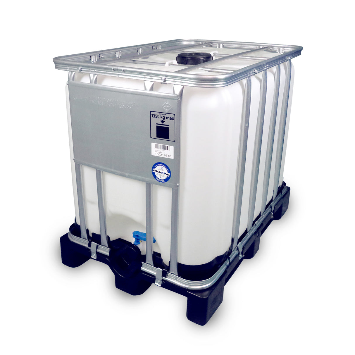 600 L IBC Container, Kunststoffpalette, gebraucht gereinigt, 150/50, UN